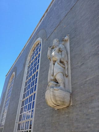 Charles Rudy, "Noah," on the exterior of the post office (image via Flickr/Chung Chu)