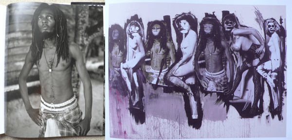 A photography by Patrick Cariou (left) and the same photograph used by Richard Prince in an art work (right) (via patrickcariou.blogspot.com)
