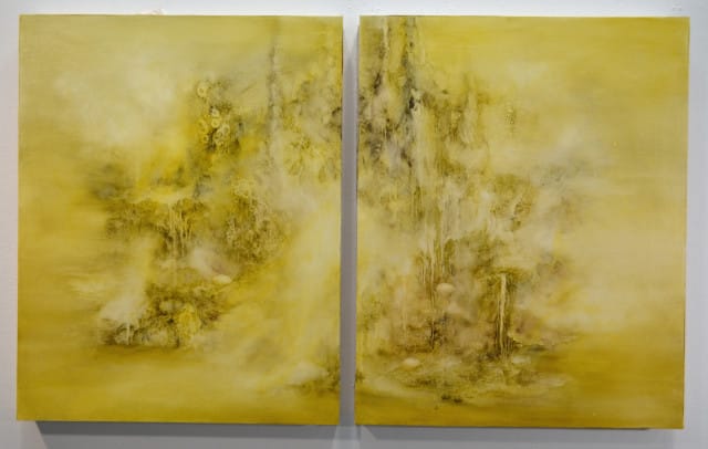 Daniela Krachtt, Departure Diptych (in progress), oil on panel (Courtesy of the artist)