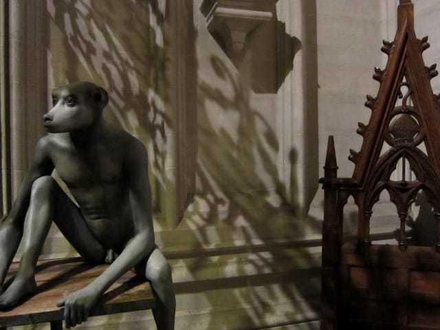 Jane Alexander, "Custodian" (2005), oil paint, wood, steel stand