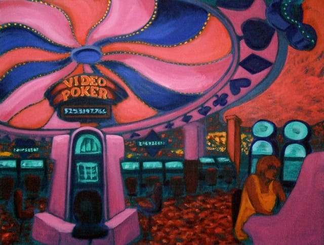 Jane Dickson, "LV63 (Pink Video Poker)" 36x48 inches