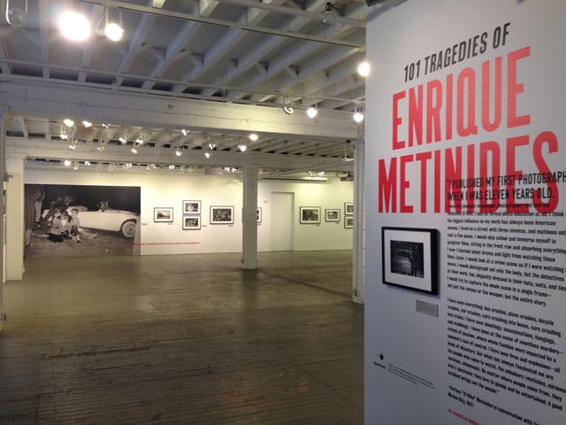 "101 Tragedies of Enrique Metinides," installation view  at Aperture Gallery (all photos by the author for Hyperallergic)