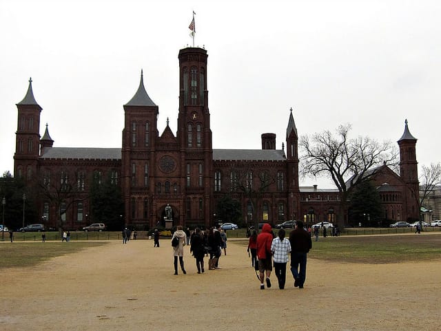The Smithsonian Castle on the National Mall (all photographs by the author for Hyperallergic)