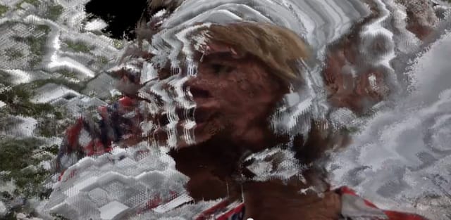 Still from video by Dylan Römer made with the Sonograph app (screenshot by the author for Hyperallergic)