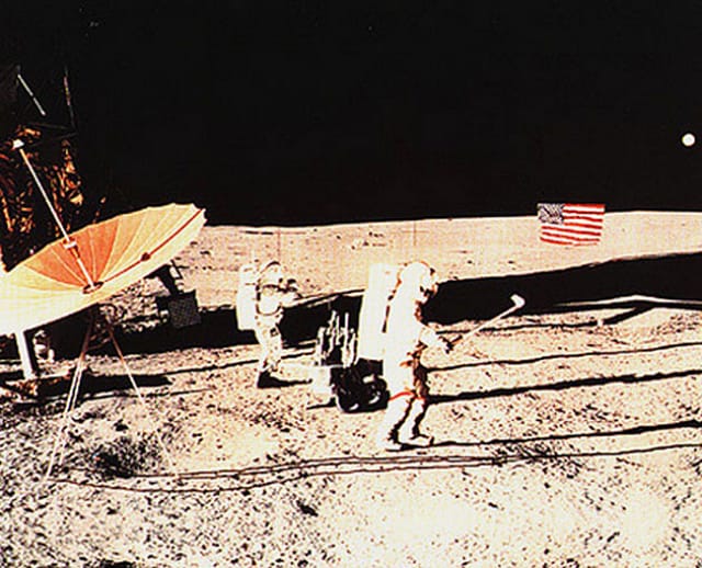 Alan Shepard golfing at the Apollo 14 moon mission (via Discovery)
