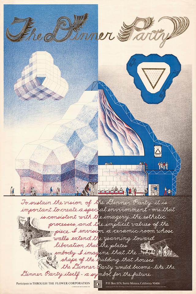 One of the MAK’s many surprises: a proposal for a structure intended to house Judy Chicago’s installation “The Dinner Party.” (Courtesy of the Carlos Diniz Archive.)