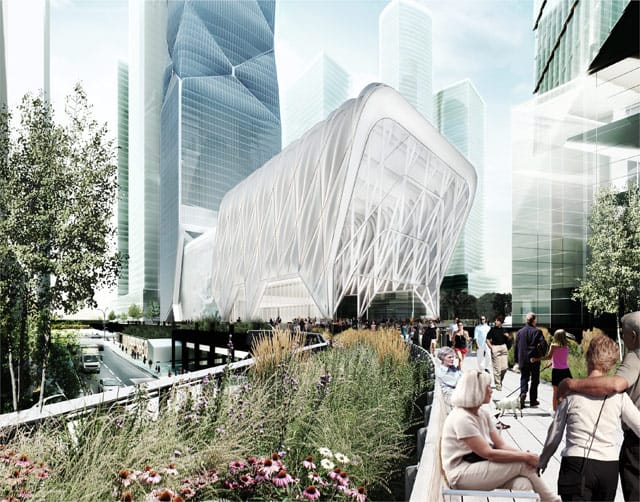 Rendering of a view of the Culture Shed from the High Line at 30th Street (all images courtesy Diller Scofidio + Renfro in collaboration with Rockwell Group)
