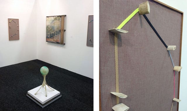 Ian Pedigo at Klaus von Nichtssagend, including a detail (right) of "Found in a Place" (2012).