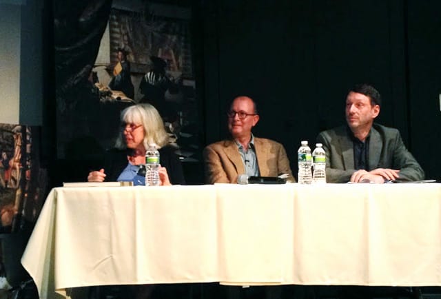 During the Vermeer's Daughter symposium, a panel of art historians, including Martha Hollander, Ivan Gaskell and James Elkins (left to right) spoke at NYU's Cantor Film Center on May 18th.