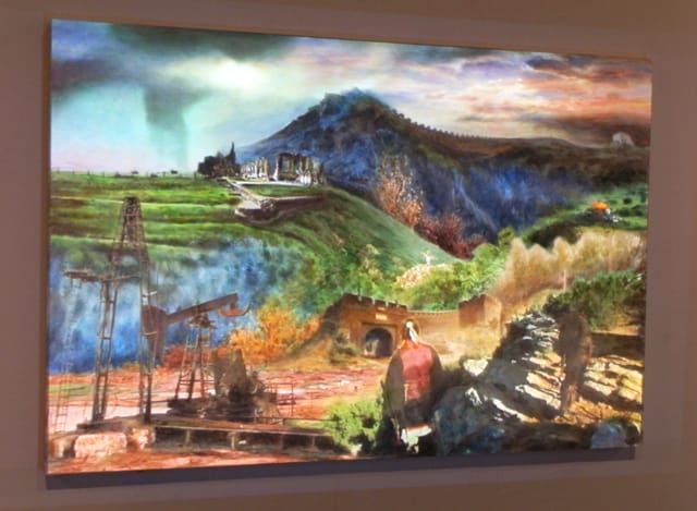 Max Gries, Archaic Armageddon, video projection painting