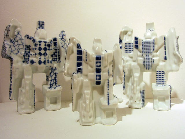 Jesse Small, "ADHOCFIGHTERS" (2013), ceramic, 7 x 5 1/2 x 3, Nancy Hoffman Gallery