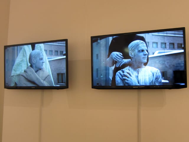 Jani Ruscica, "Screen Test (For a Living Sculpture)" (2012) (in collaboraiton with Sini Pelkki), multichannel installation, 16mm film transferred to HD, from OTTO ZOO