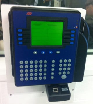 A thumbprint-scanning time clock at the Fine Arts Museums of San Francisco