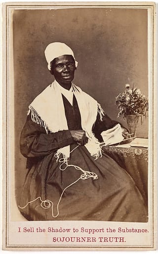 Sojourner Truth, "I Sell the Shadow to Support the Substance" by an unknown photographer is one of the many images featured in the Metropolitan Museum's Photography and the American Civil War exhibition. (via MetMuseum.org)