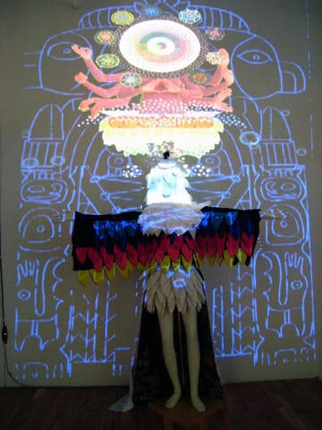 Chimera, 2013, Foam,mannequin, steel stand, synthetic felt, coton, rayon, silk, MDF, latex paint. Technologist: James Tunick. Co-produced by the IMC Lab + Gallery