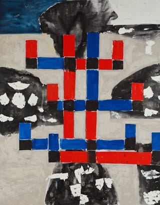 John Walker, "Coastal Cross North Branch" (2011), oil on canvas, 84 x 66 inches (click to enlarge)