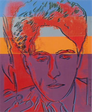 Andy Warhol, "Jean Cocteau red portrait" (1983), silkscreen, 80 x 97 cm (click to enlarge) (© Comité Cocteau, © The Jean Cocteau House Collection, Milly-La-Forêt)