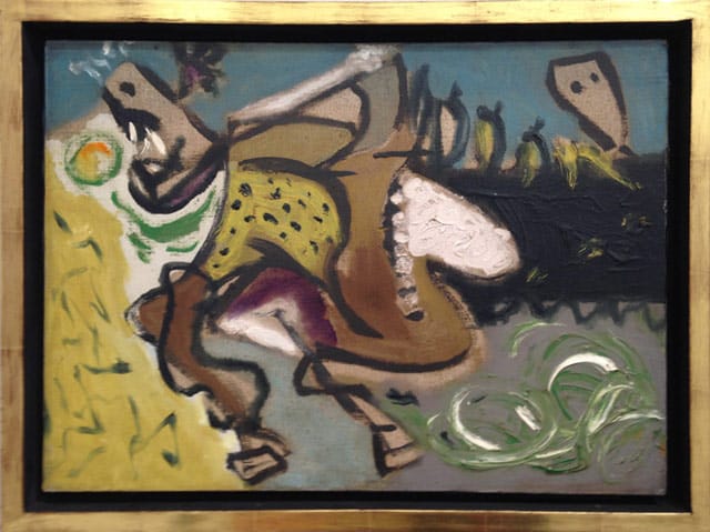 Jackson Pollock, “Untitled (Equine III)” (c. 1944), oil on canvas, 13 x 18 in, at Washburn Gallery, New York