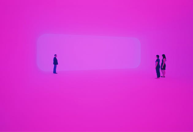James Turrell, "Breathing LIght" (2013), LED light into space, dimensions variable, collection of LACMA.