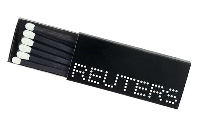 "Logotype: Reuters" (1965), a design for the Reuters news agency logo (here on matches), which was then used until 1996