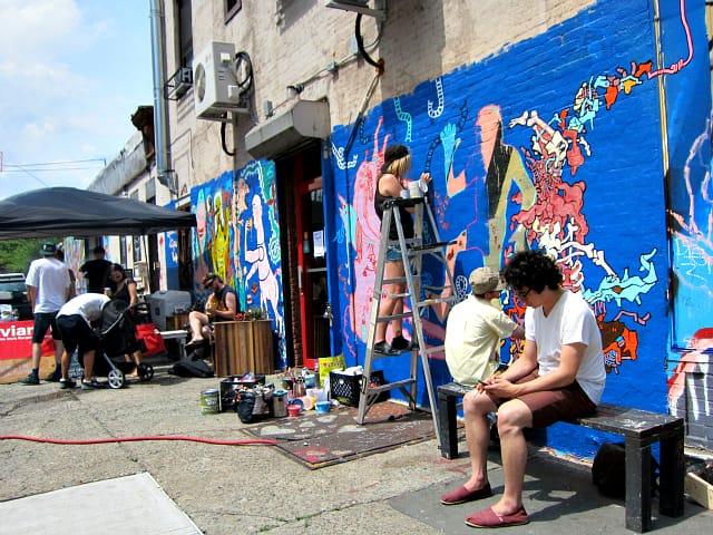 Mural painting outside Little Skips