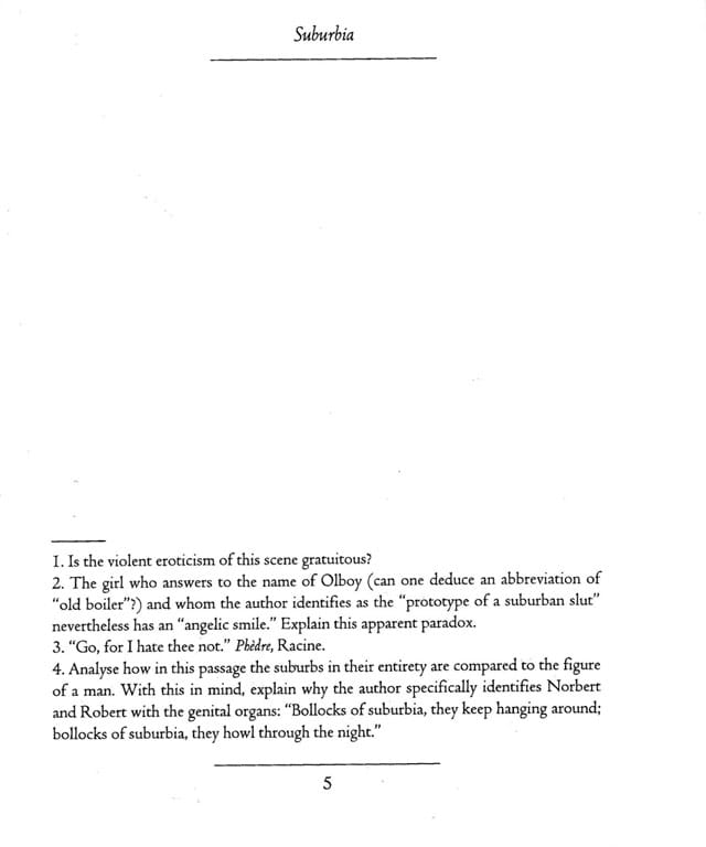 A page from from Paul Fournel’s "Suburbia," translated by Harry Mathews, in "Oulipo Laboratory: Texts from the Bibliothèque Oulipienne" (Atlas Press, 1995)