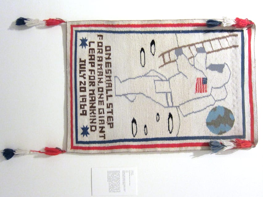 Navajo picture rug of the Apollo 11 moon landing