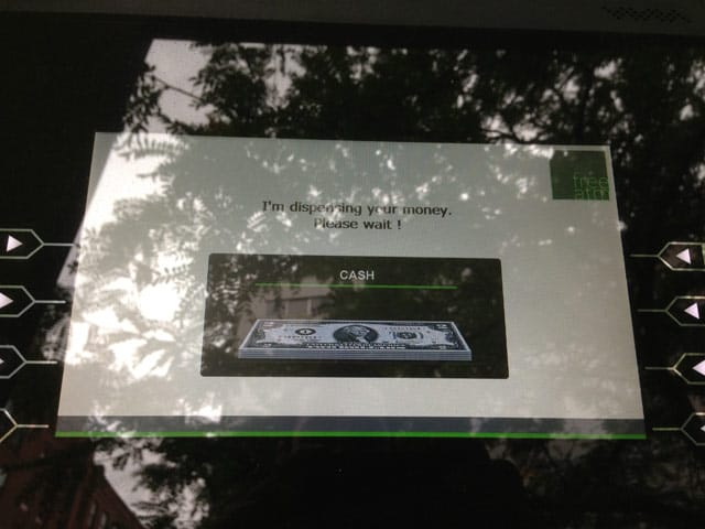 The Free ATM at the Storefront for Art and Architecture (photo by Mostafa Heddaya for Hyperallergic)