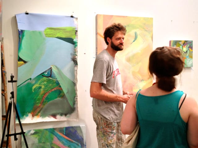 Jsun Laliberté spoke about his paintings at Bushwick Open Studios.