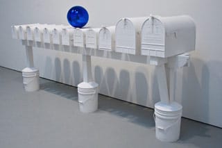 Jeff Koons, "Gazing Ball (Mailboxes)" (2013), plaster and glass, 58 1/2 x 130 3/16 x 24 1/2 inches (148.6 x 330.7 x 62.2 cm) (click to enlarge)