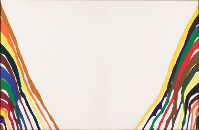 Morris Louis, “Beta Alpha” (1961), Magna on canvas, 100 x 154 in, at Mitchell-Innes & Nash, New York