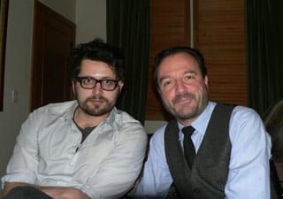 "Pussy Riot: A Punk Prayer" directors Maxim Pozdorovkin and Mike Lerner (click to enlarge) (photo by the author for Hyperallergic)