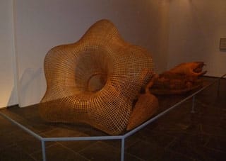 Sopheap Pich, "Morning Glory" (2011), rattan, bamboo, wire, plywood, steel bolts, 210 x 103 x 74 in / 533.4 x 261.6 x 188 cm (click to enlarge)