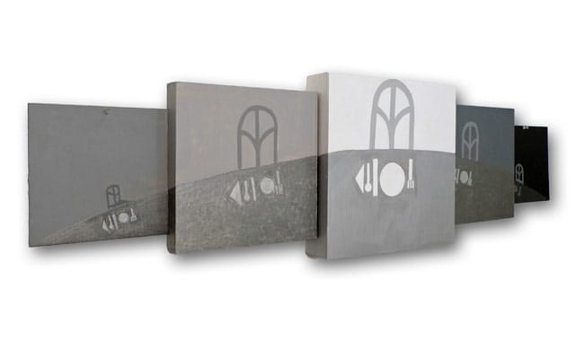 Susan Weil, "Time Table" (2012), acrylic on canvas, 24 x 84 x 3 /12 inches