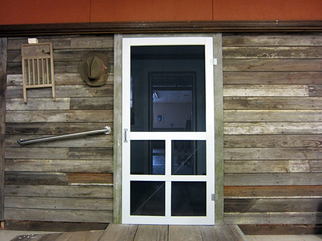 The reconstructed front of Woody Guthrie's Okemah home in the Okfuskee County Historical Society
