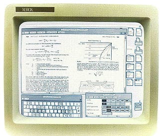 The Xerox Star Workstation, developed at PARC, introduced the first commercial GUI (image via Wikimedia)