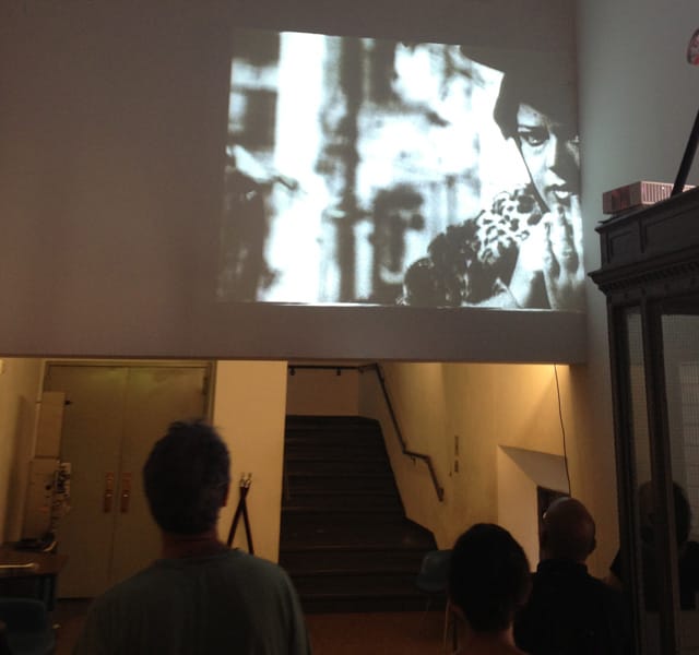 A view of the screening of Abigail Child's Perils in the lobby of Anthology Film Archives in the East Village on July 20.