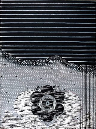 Glenn Goldberg, "Other Place 10" (2013), acrylic, gesso, and ink on canvas, 16 x 12 in / 40.6 x 30.5 cm (click to enlarge)