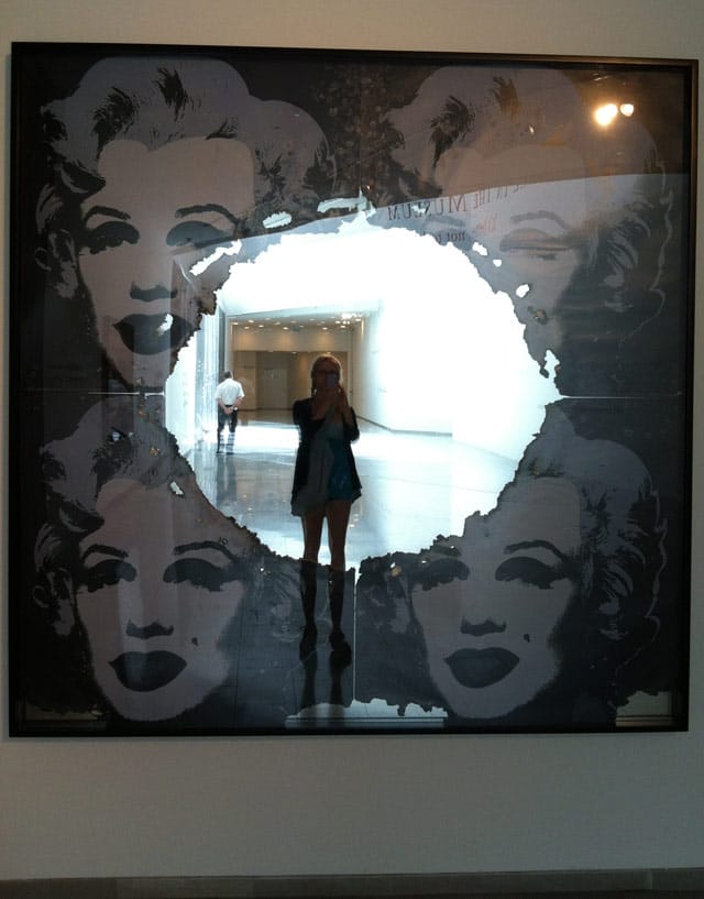 The author's reflection in “Self-Portrait of You + Me (Marilyn making of, in four pieces)” (2008)