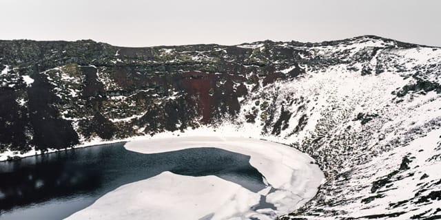Kris Graves, "Kerid, Iceland" (2012), archival pigment print, 40 x 80 in