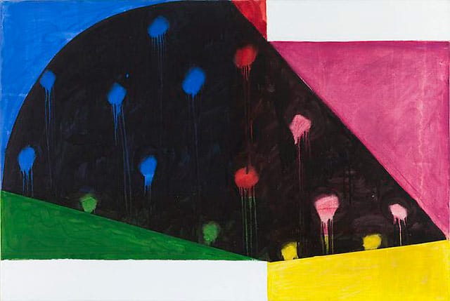 Mary Heilmann, "Rio Nido" (1987), acrylic and oil on canvas, 39 x 58 in