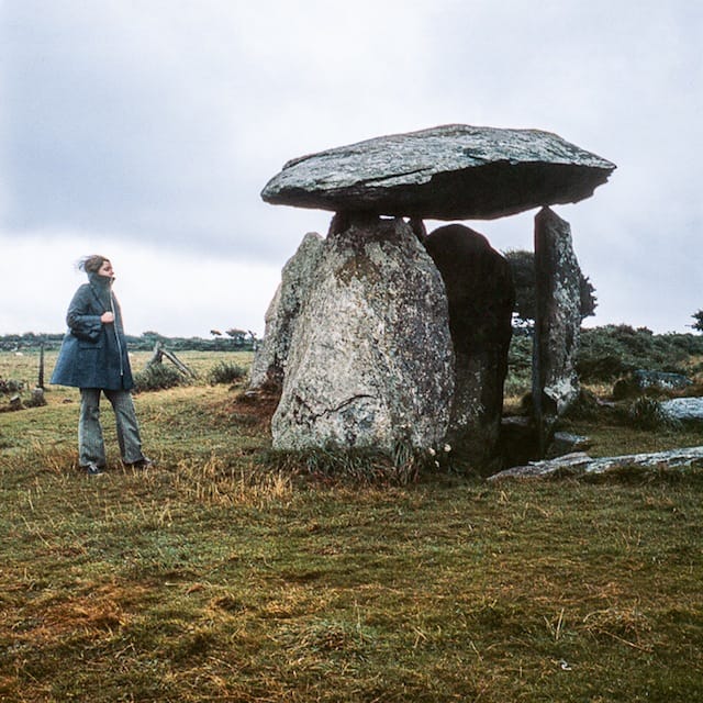 Nancy Holt at Pentre Ifan dolmen, Pembroke National Park, Wales, 1969. Photographed by Robert Smithson. ©Nancy Holt, VAGA, New York/DACS, London 2013