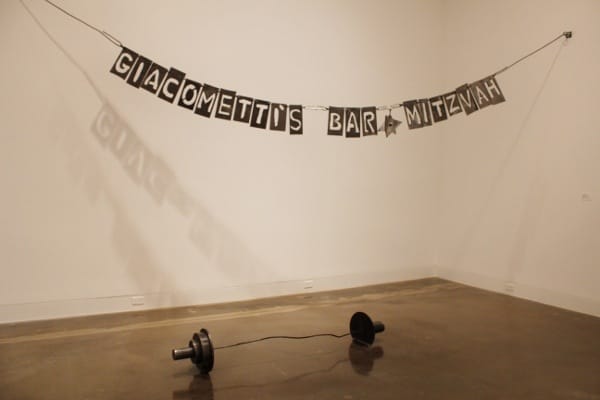 Giacometti’s Bar Mitzvah, a steel sculpture L.A.-based artist Mitchell Syrop.