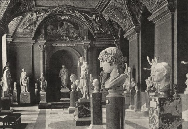 Salle d'Auguste in the Louvre (1895) (via antiquaprintgallery.com)