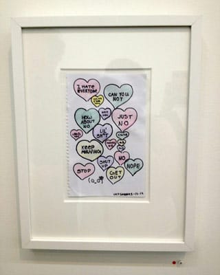 Lucy Gobber, "No" (2013), ink on paper, 9 x 6 in (click to enlarge)