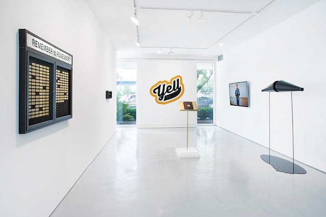 Cheryl Pope, installation shot of solo exhibition "Just Yell" at Monique Meloche Gallery, Chicago