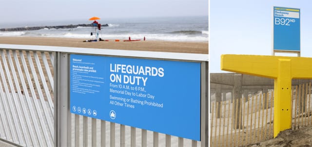 New signage for the beaches by Paula Scher