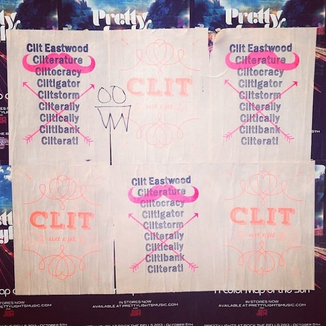 Sophia Wallace's CLITERACY hits the streets (image courtesy of Hyperallergic)