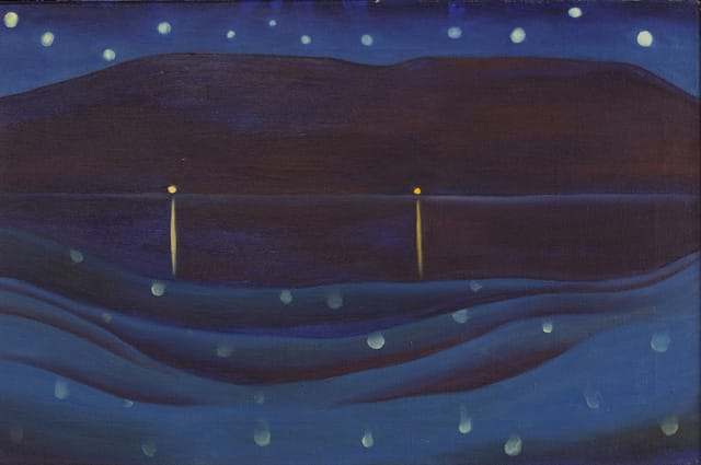 Starlight Night, Lake George (1922), Oil on canvas, 16 x 24 in. Private Collection / © Georgia O’Keeffe Museum/Artists Rights Society (ARS), New York