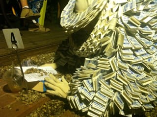 Sylvia Dean and Me making a shrine (click to enlarge)